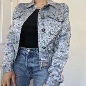 Moschino Jeans Blue Floral Jacket